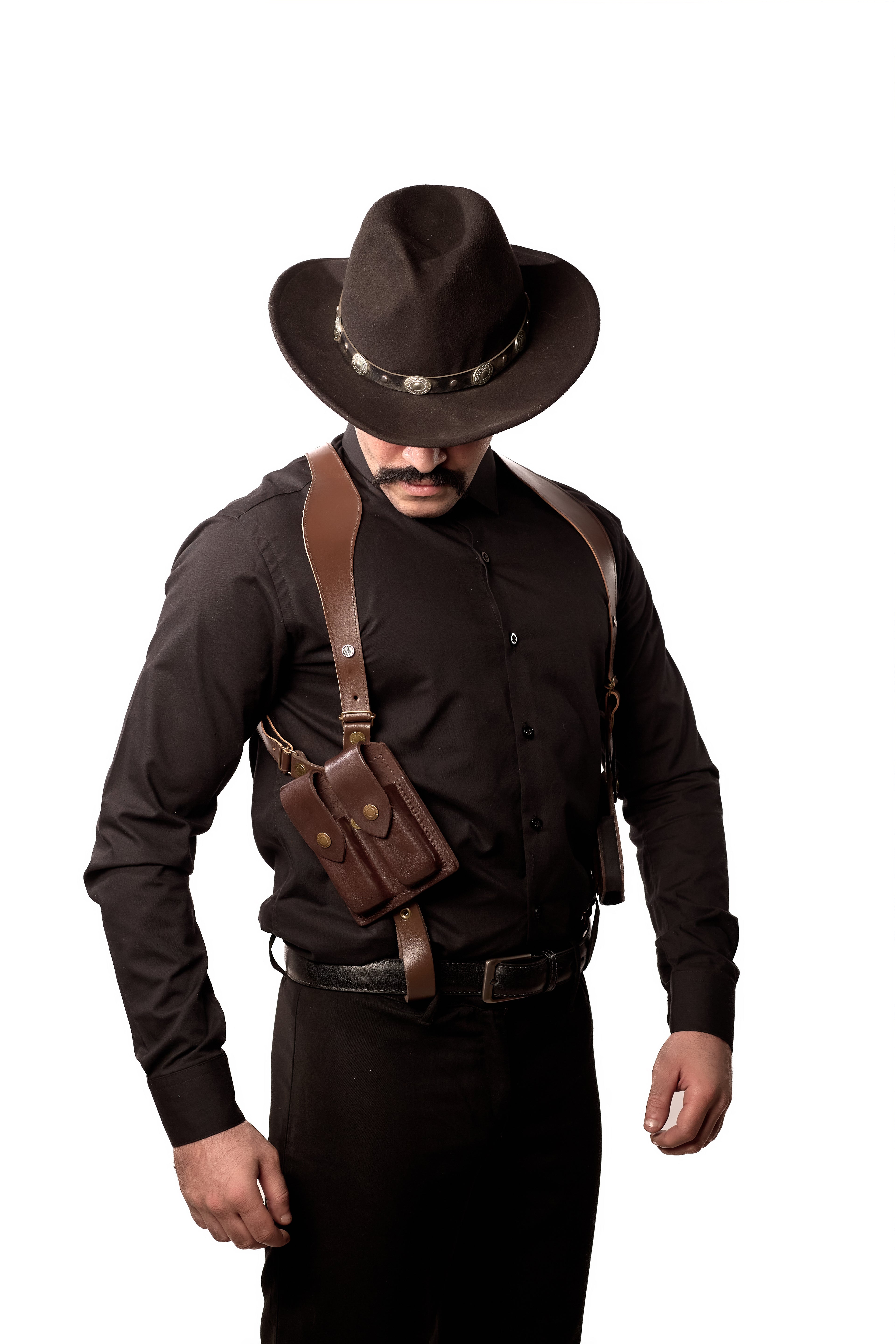 Shoulder Holster with 2 Mag Pouch Brown (Beretta)