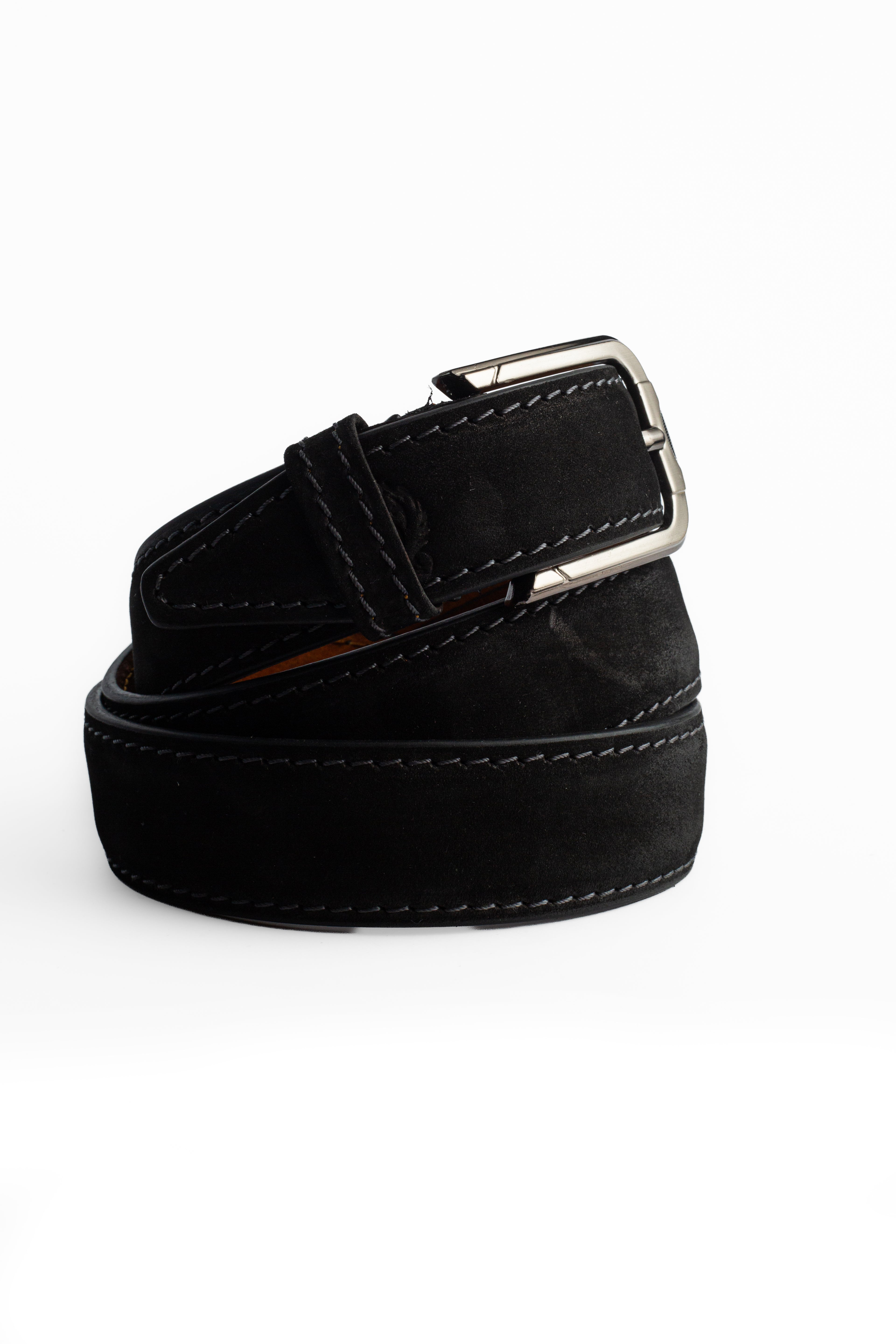 classic 1 sada waxed suede belt 3.5cm - Black