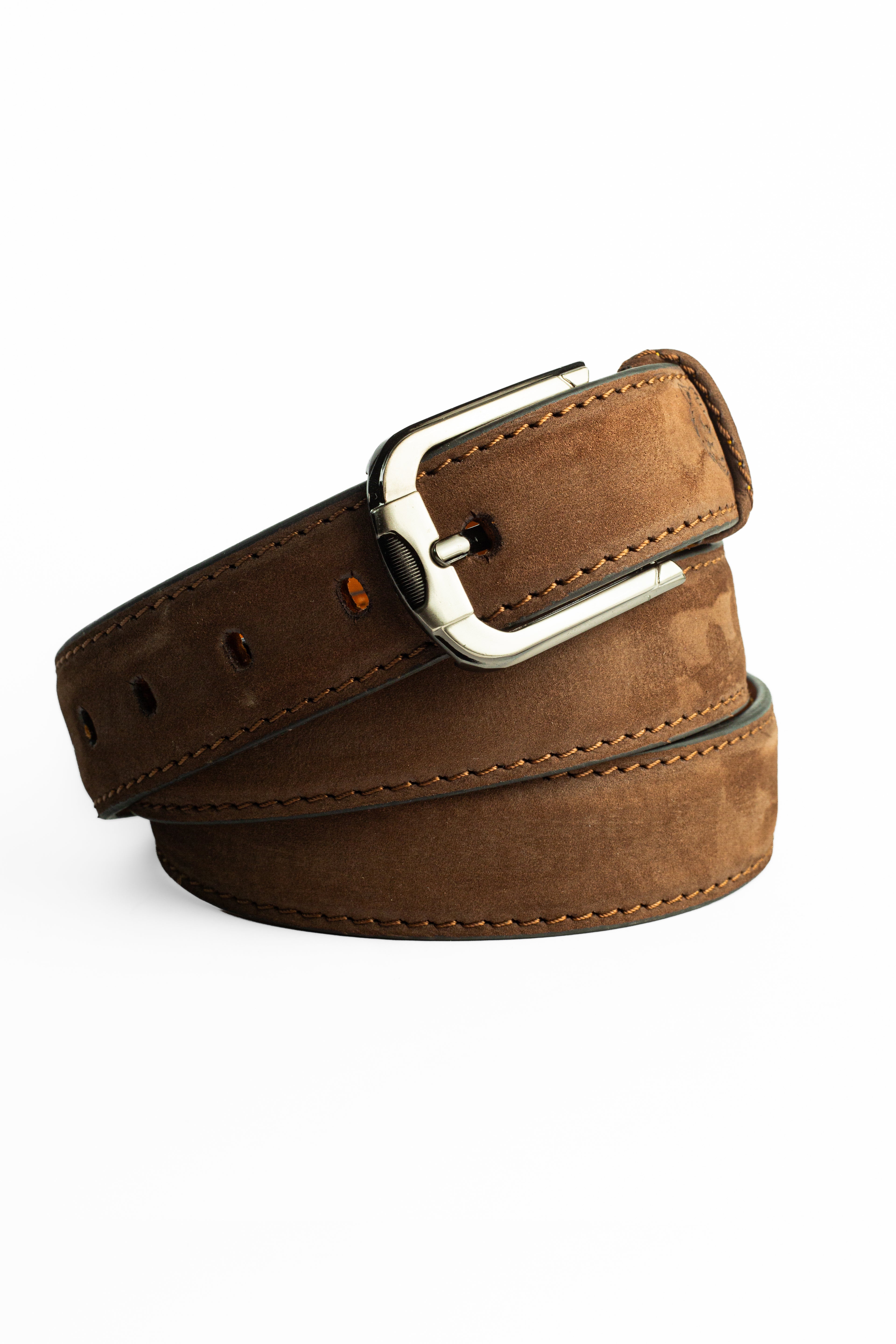 classic 1 sada waxed suede belt 3.5cm - Brown