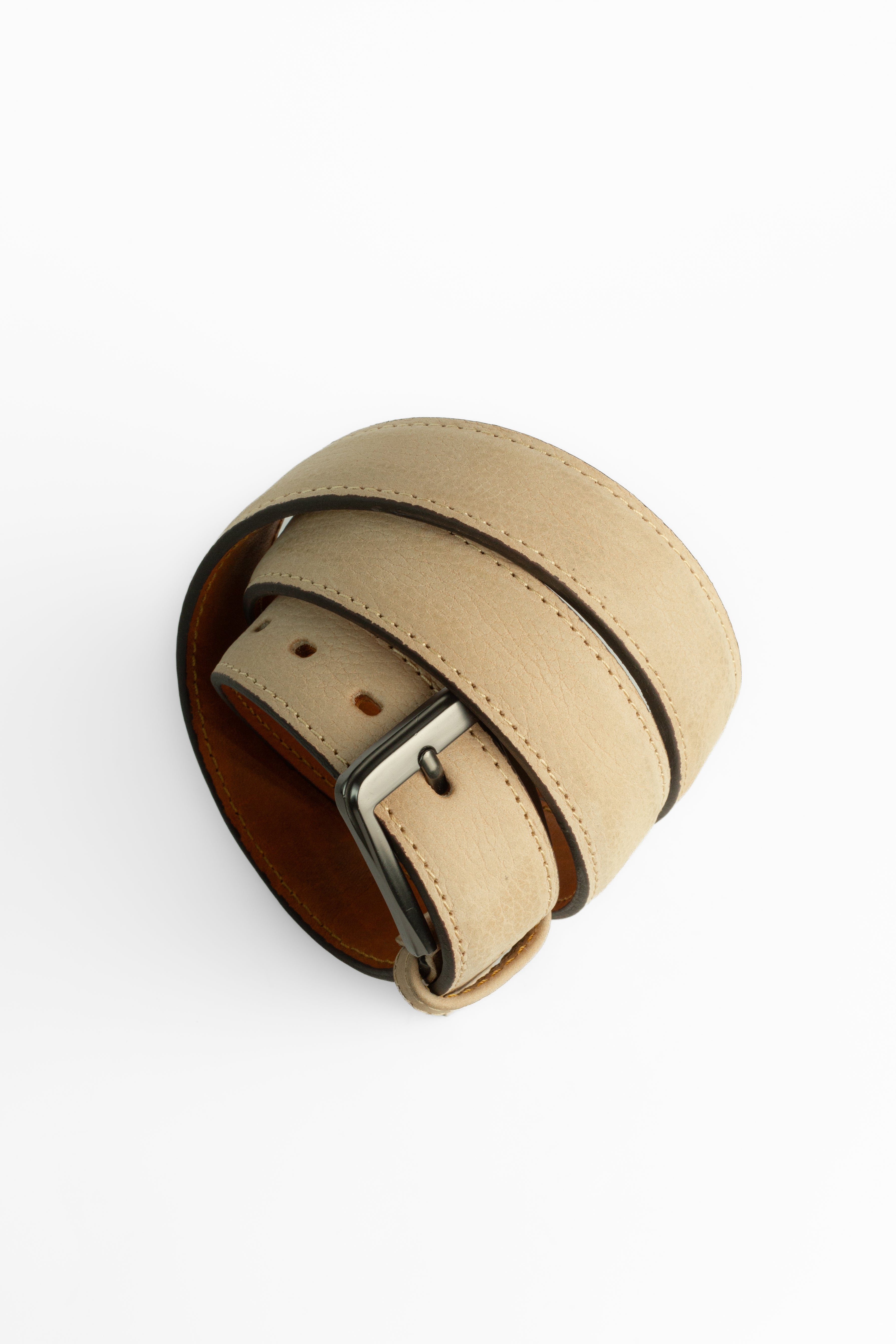 classic 1 sada waxed suede belt 3.5cm - Beige