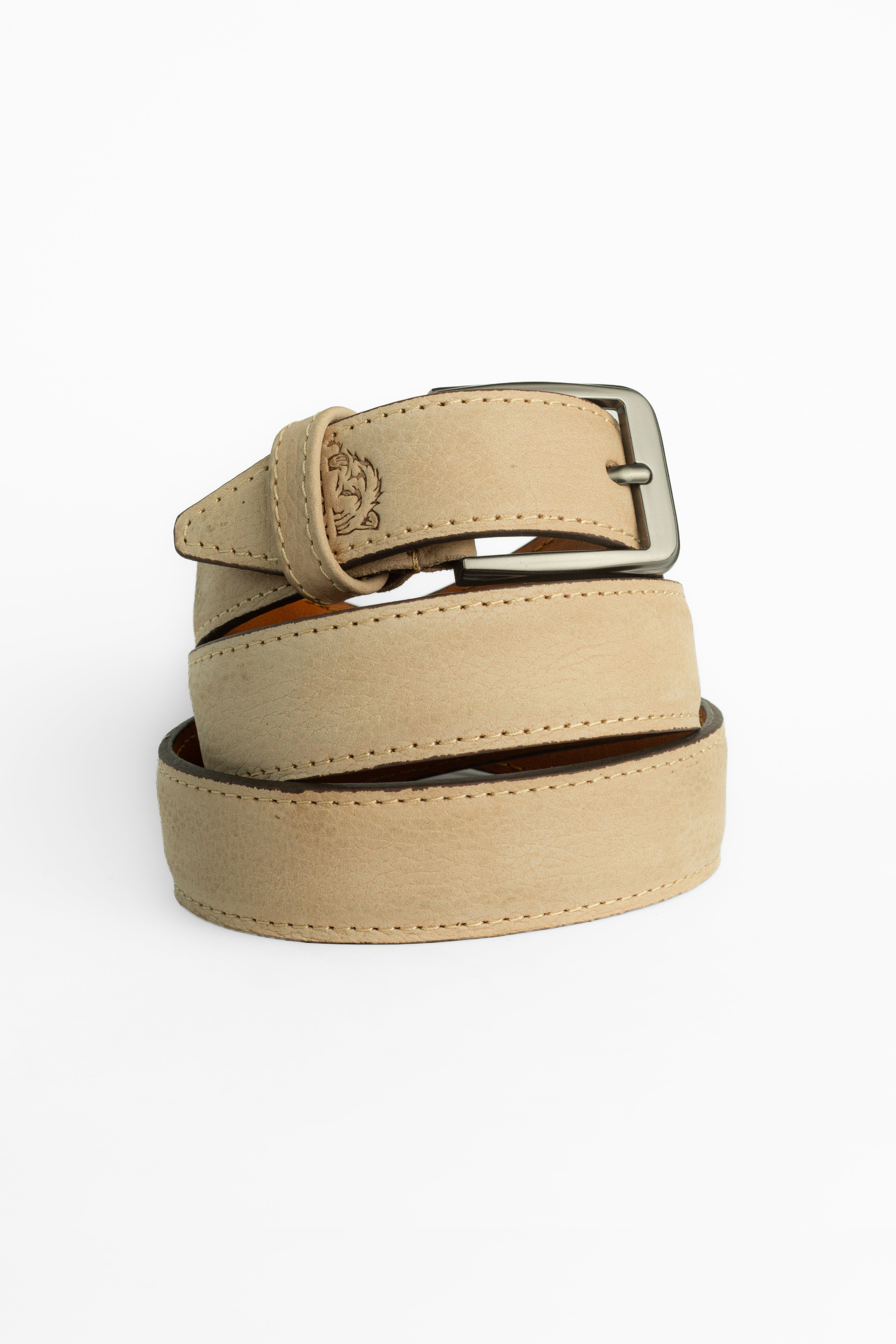 classic 1 sada waxed suede belt 3.5cm - Beige
