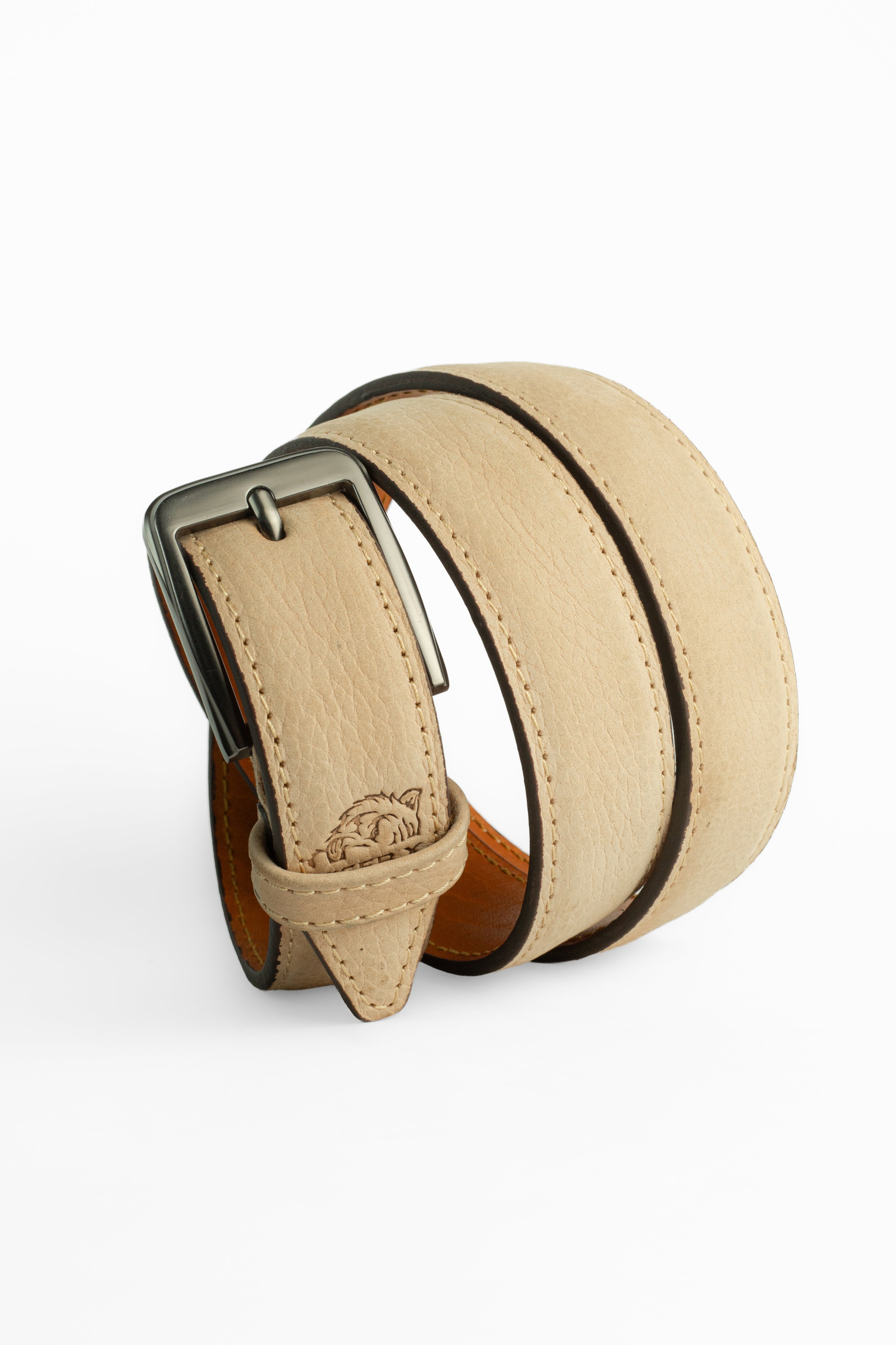 classic 1 sada waxed suede belt 3.5cm - Beige