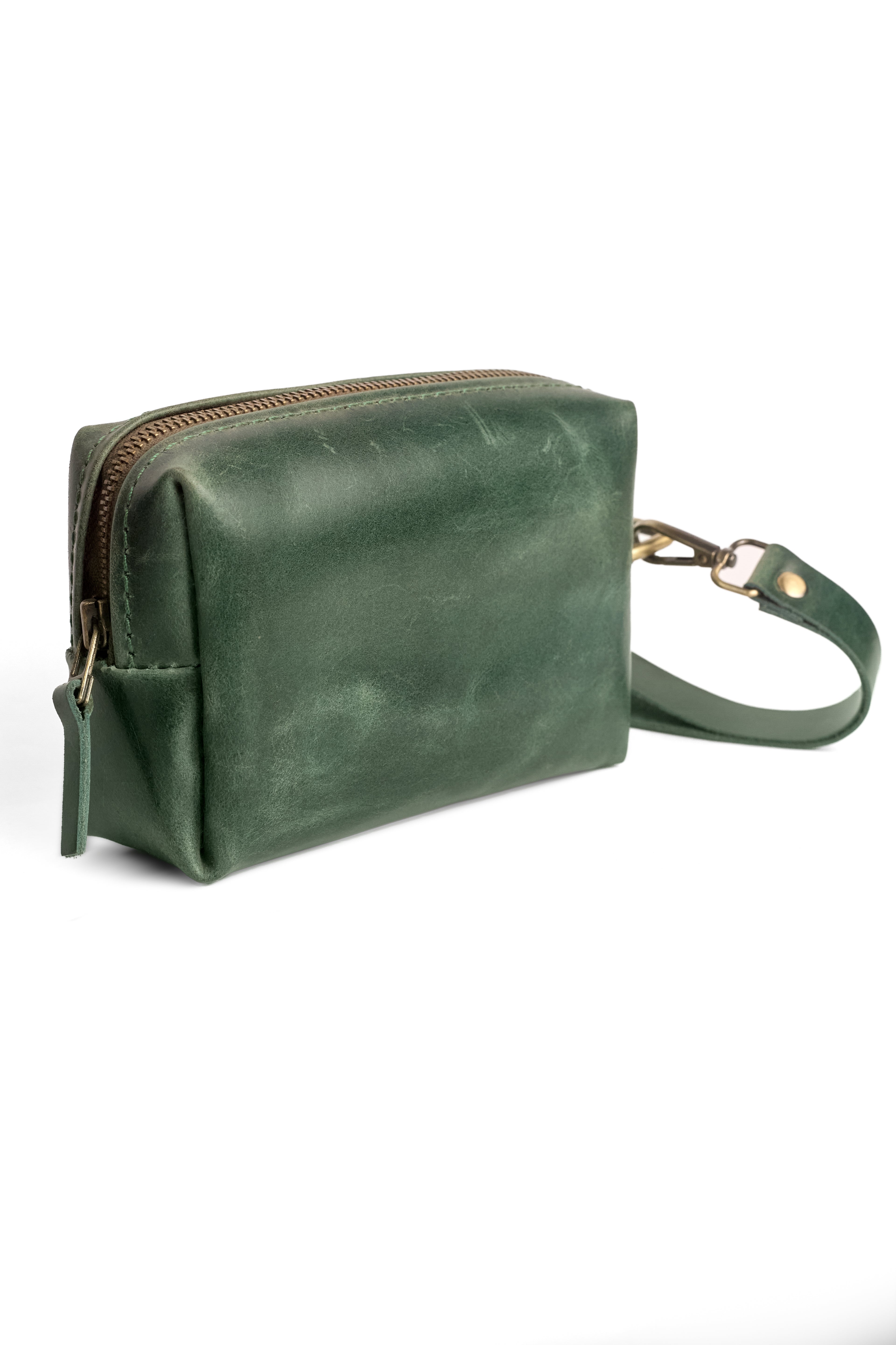 Hand Bag Green Crazy Horse L